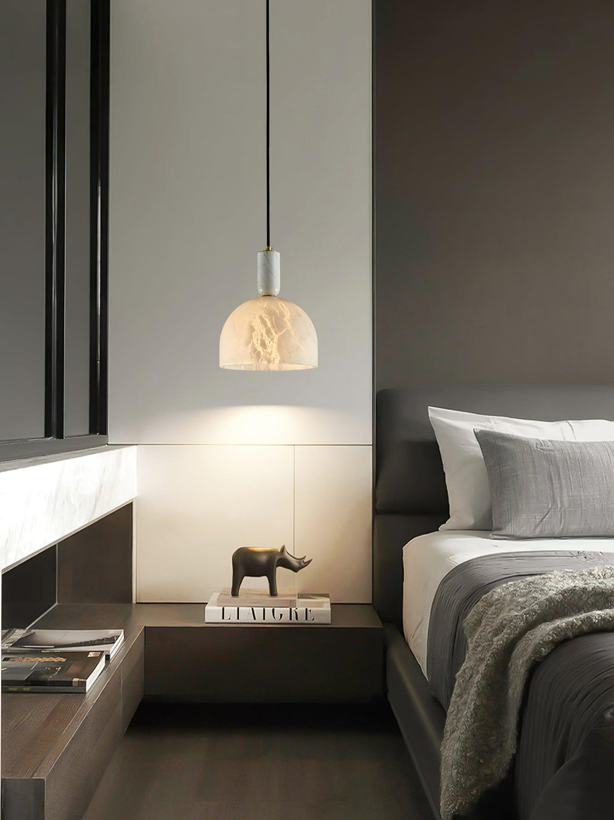 Leda minimalistische hanglamp in albast