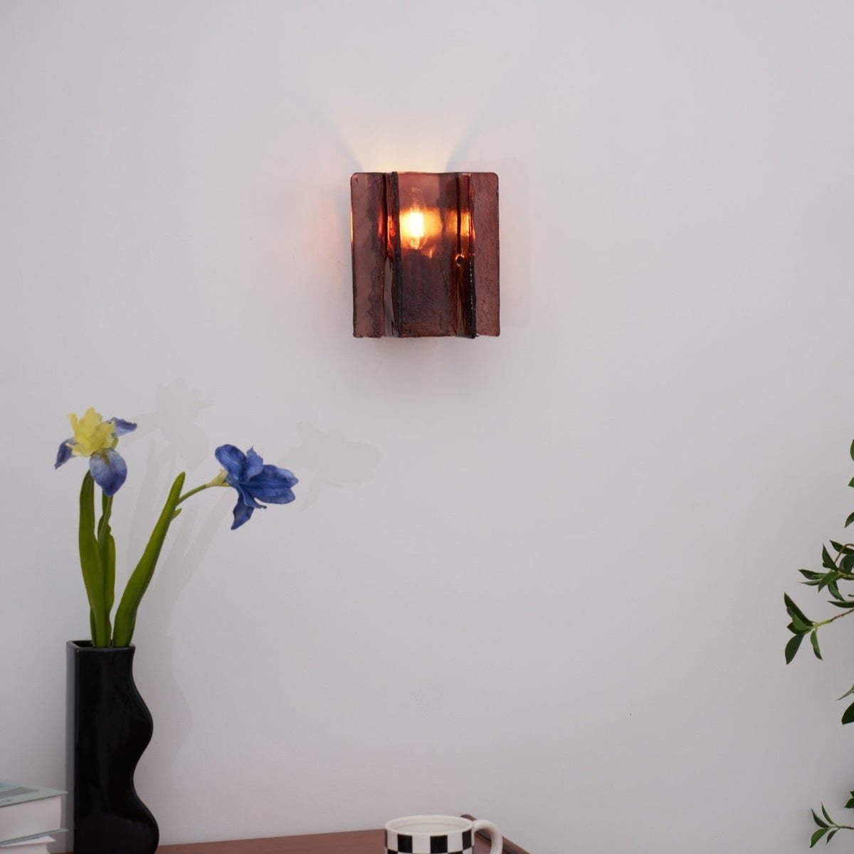 Celuaine Wandlamp Messing Glas helder