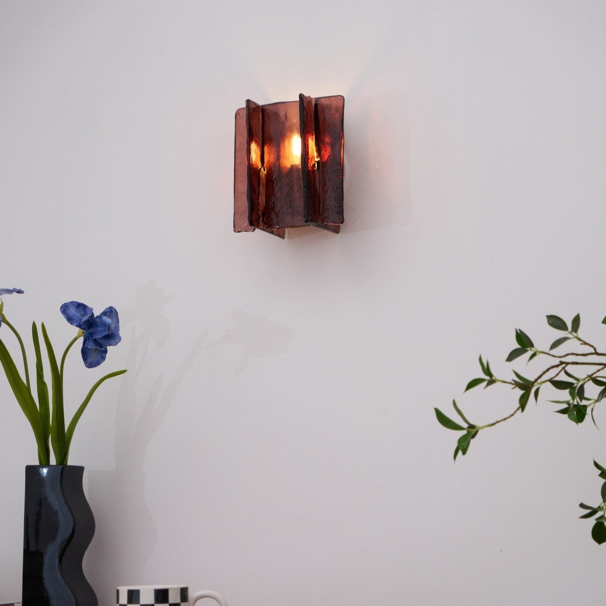 Celuaine Wandlamp Messing Glas helder