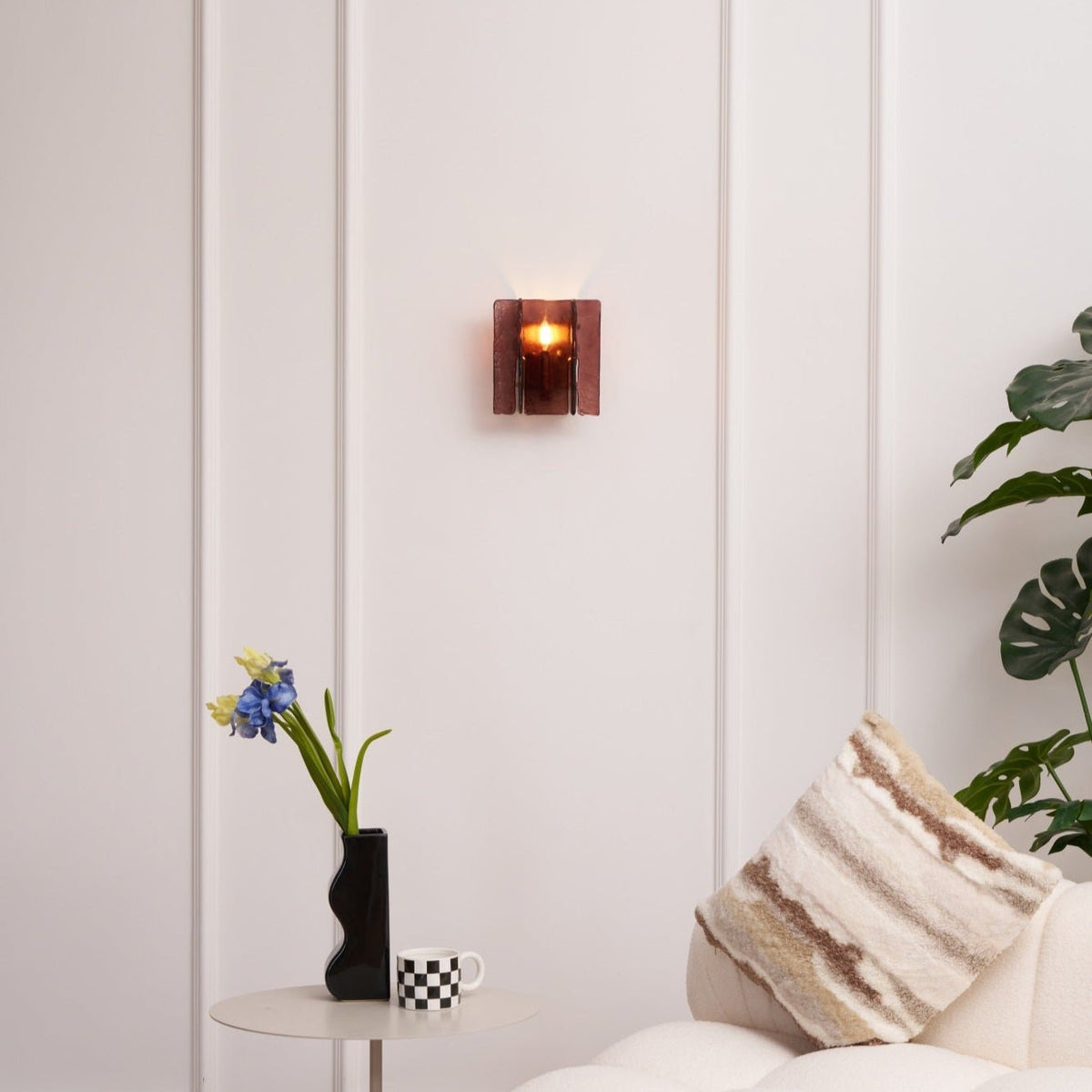 Celuaine Wandlamp Messing Glas helder