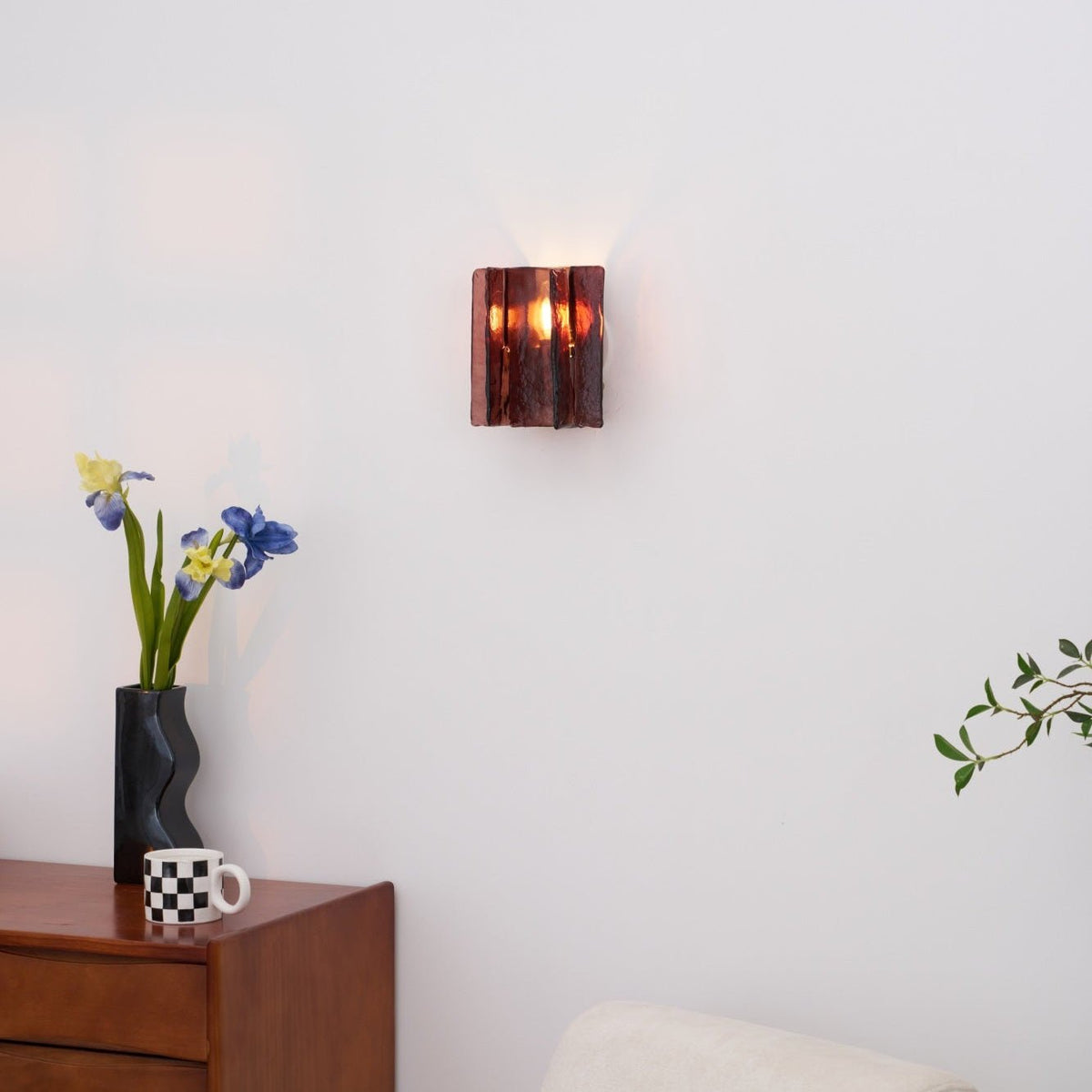 Celuaine Wandlamp Messing Glas helder