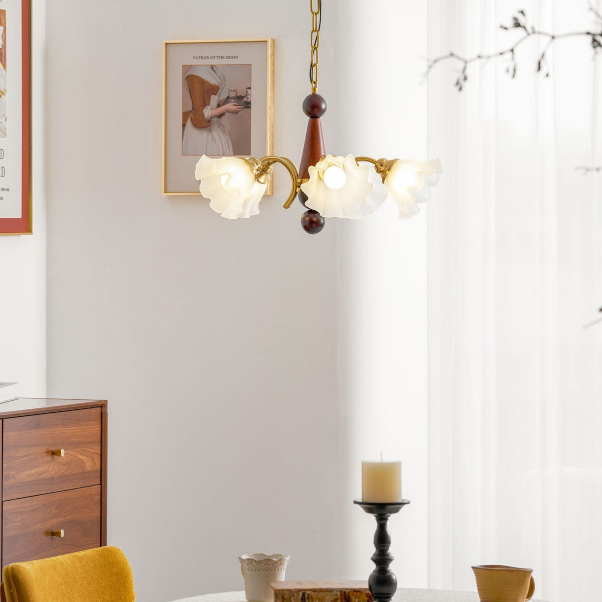 Ilvinan Traditionele Elegantie Houten glas Kroonluchter