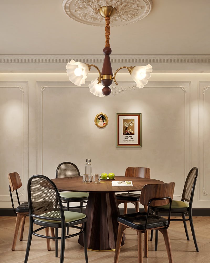 Ilvinan Traditionele Elegantie Houten glas Kroonluchter