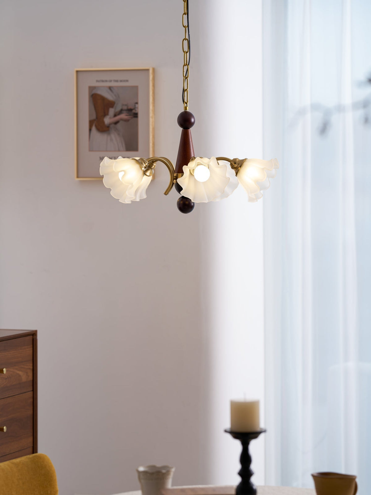 Ilvinan Traditionele Elegantie Houten glas Kroonluchter