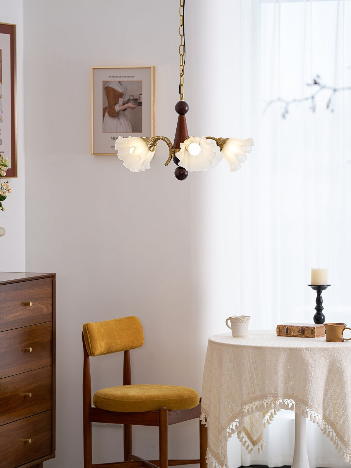 Ilvinan Traditionele Elegantie Houten glas Kroonluchter