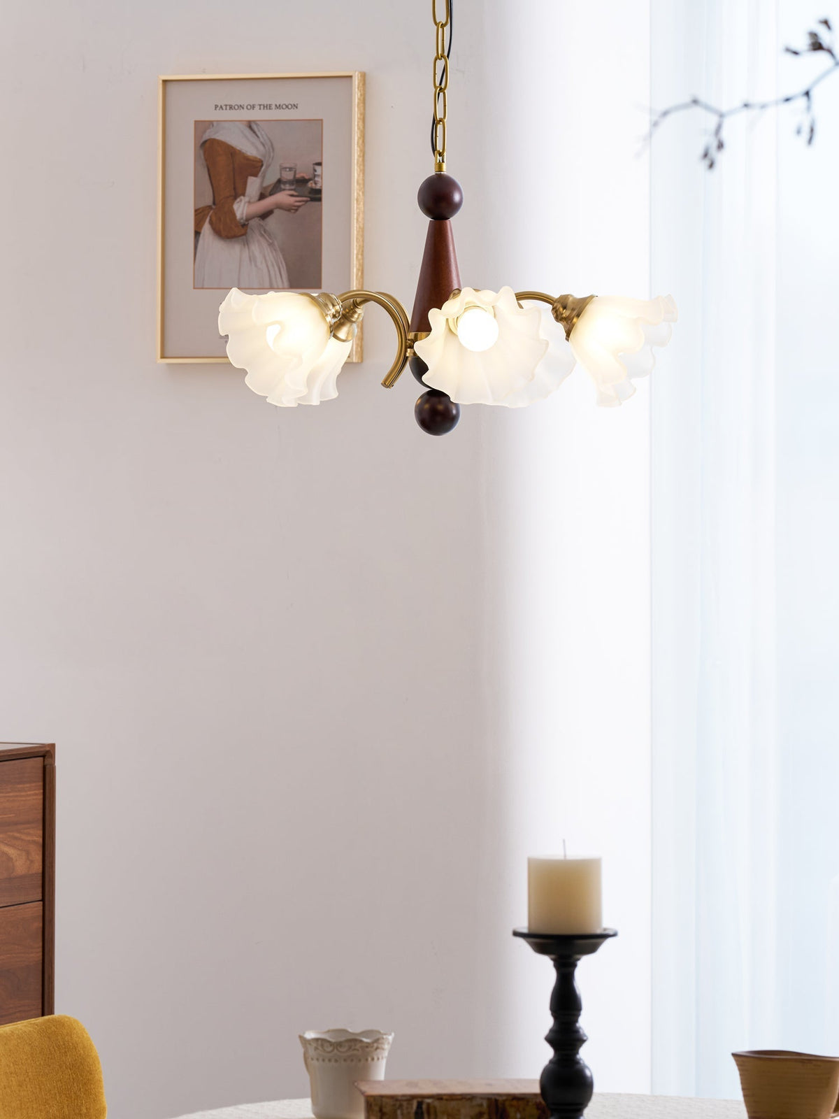 Ilvinan Traditionele Elegantie Houten glas Kroonluchter