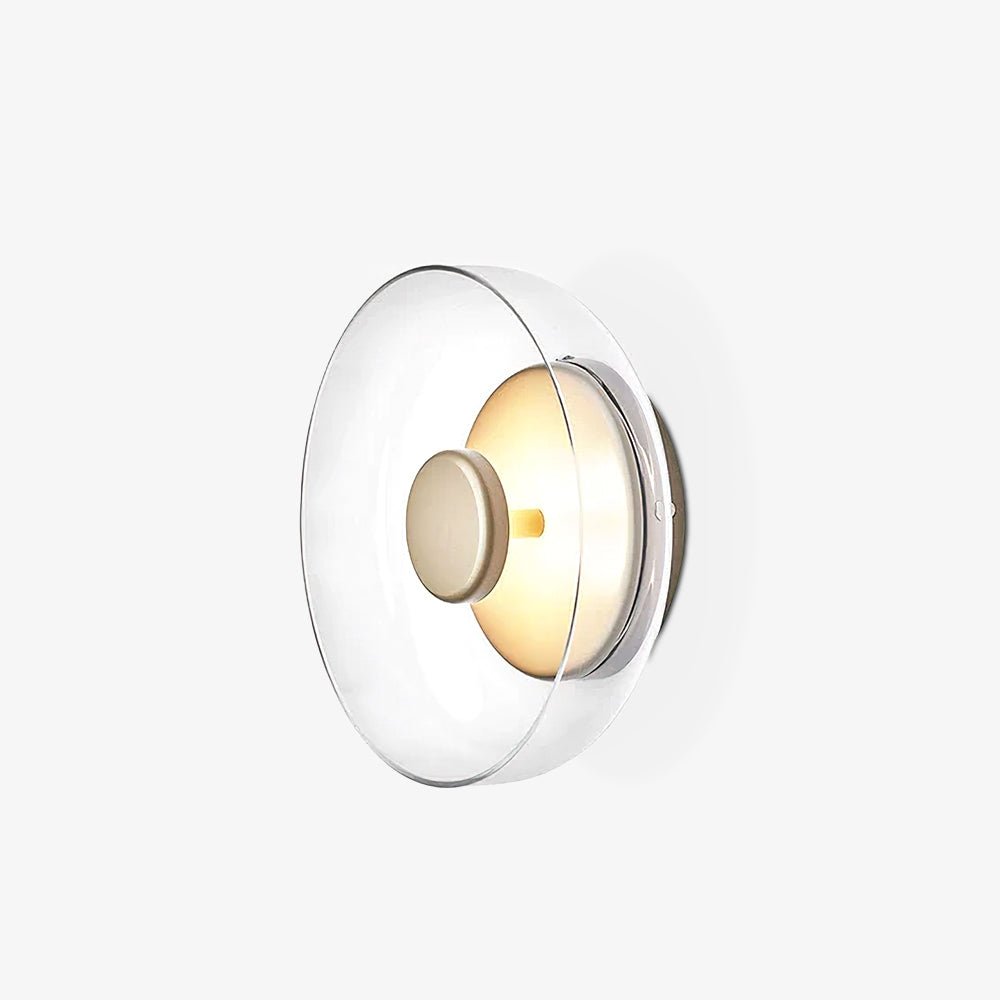 Aether messing wandlamp met glazen kap