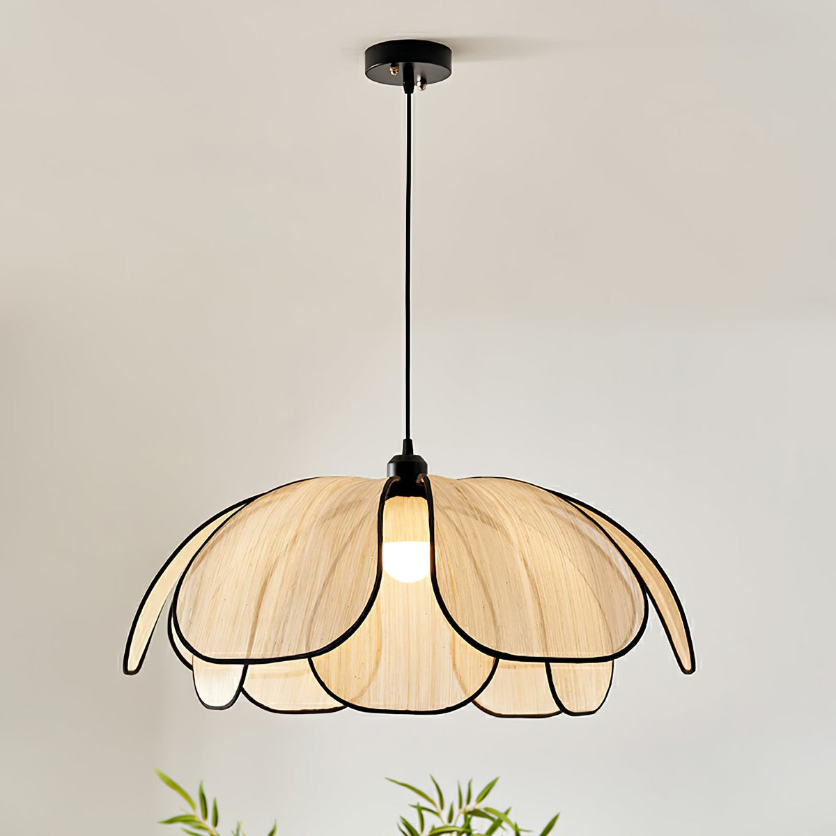 Elthaus Blossom Leaf vezel hanglamp