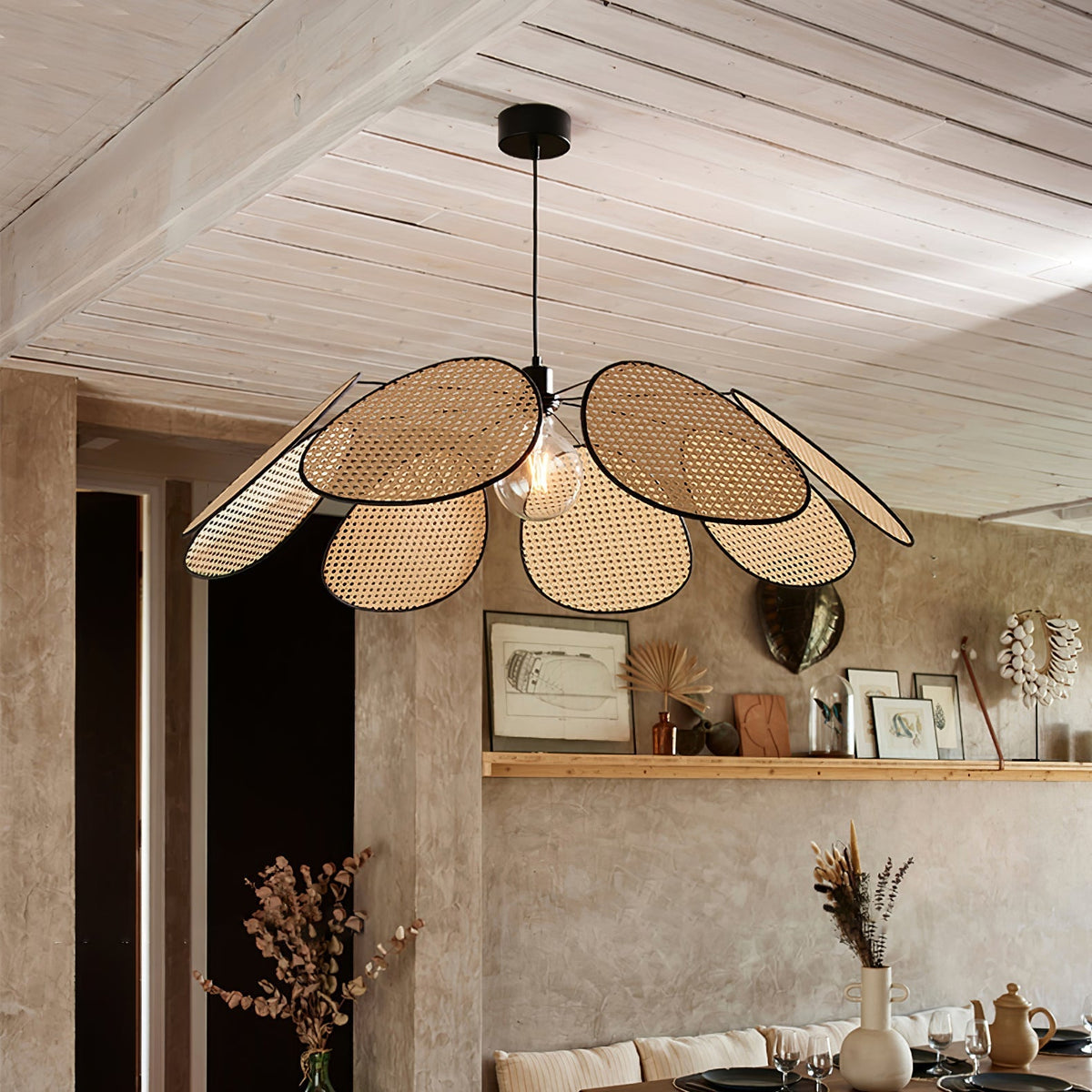 Orvara Blossom Bloemblaad Rotan hanglamp