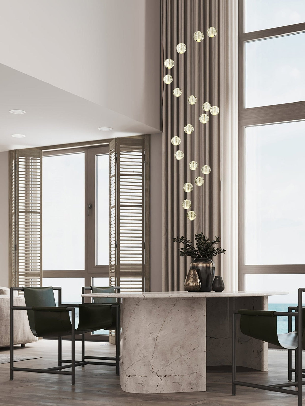 Kristallen bolcluster hanglamp