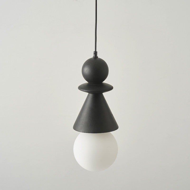 Alderelle gestapelde houten totem hanglamp