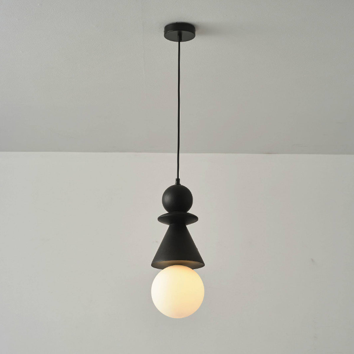 Alderelle gestapelde houten totem hanglamp