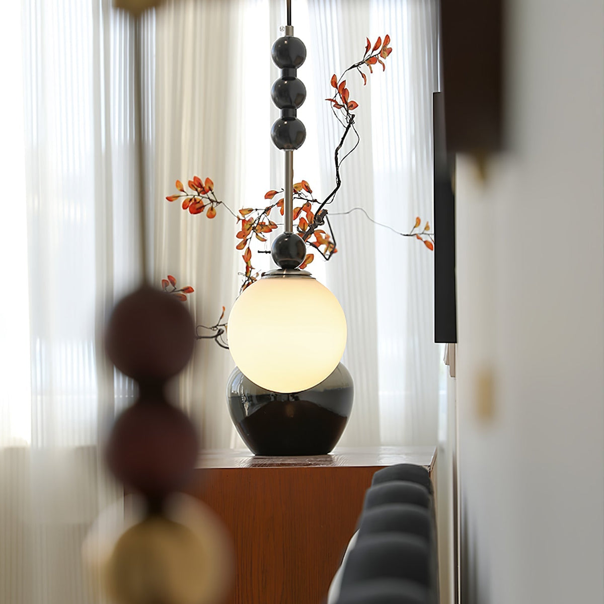 Miraleth Minimalistische hanglamp van walnoot