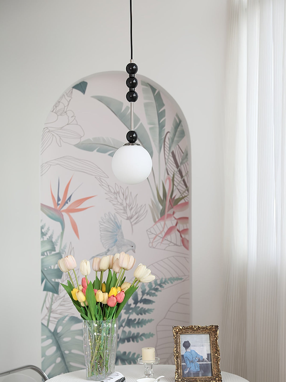 Miraleth Minimalistische hanglamp van walnoot