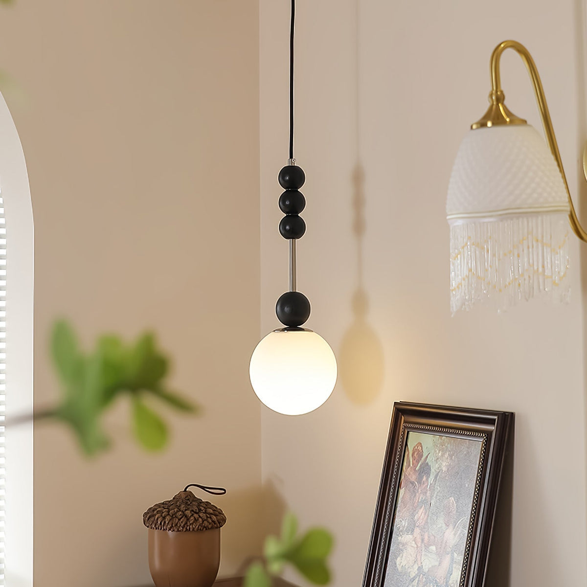 Miraleth Minimalistische hanglamp van walnoot