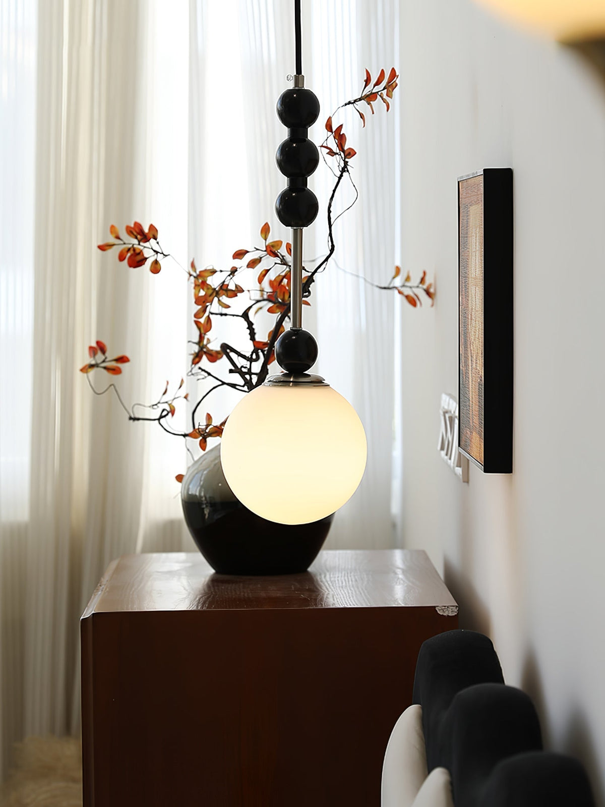 Miraleth Minimalistische hanglamp van walnoot