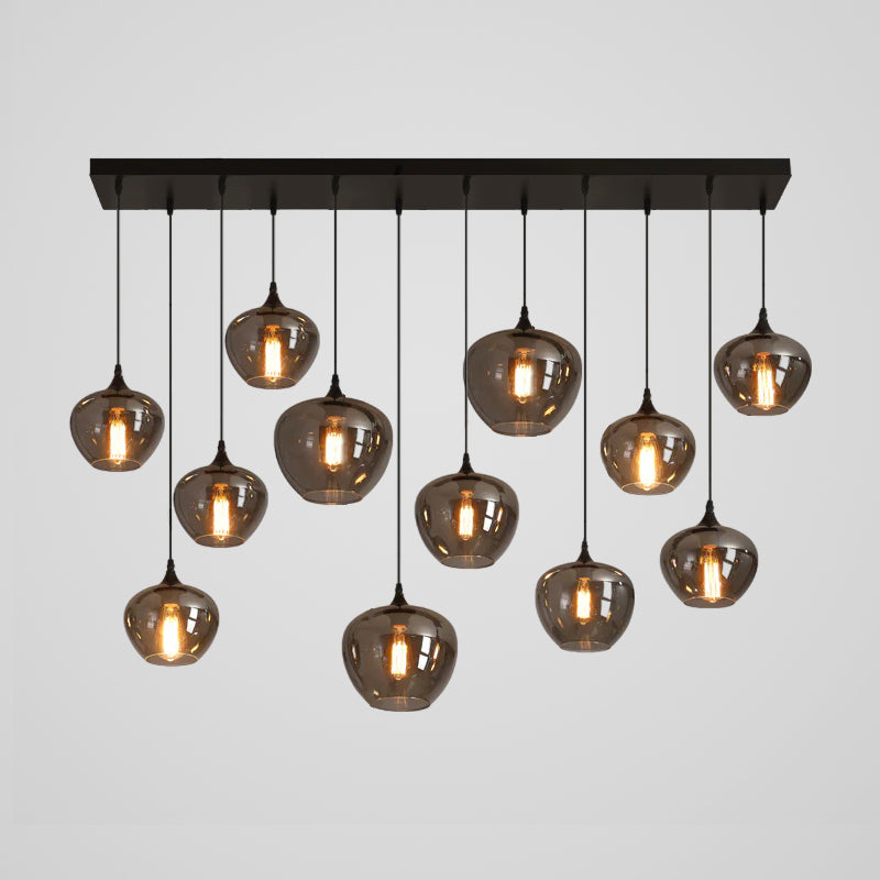 Tevely hanglamp met industriële stijl en glazen kap