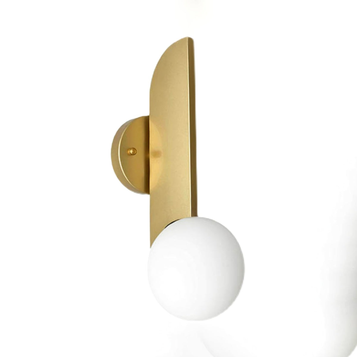 Liorarelle wandlamp met glazen bol en sculpturale vormgeving