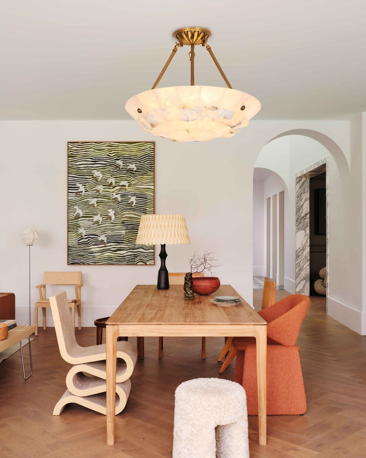 Nomen Bowl hanglamp albast elegantie