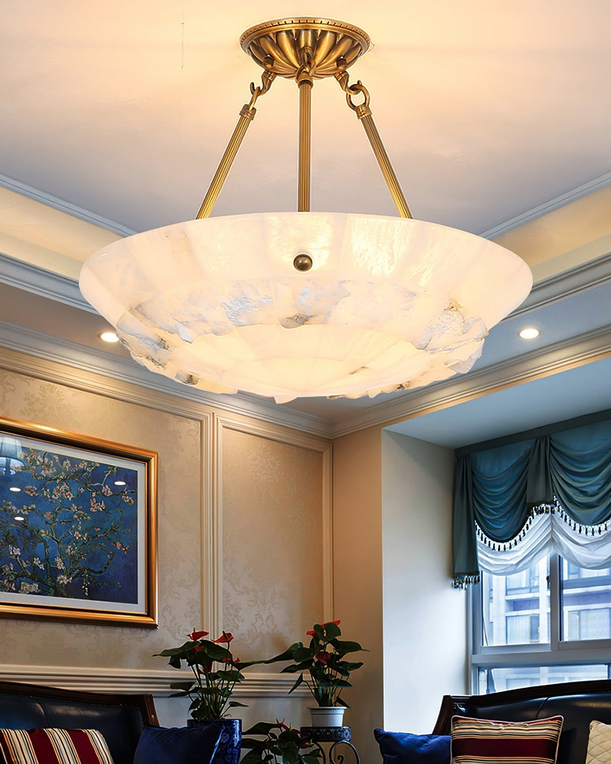 Nomen Bowl hanglamp albast elegantie