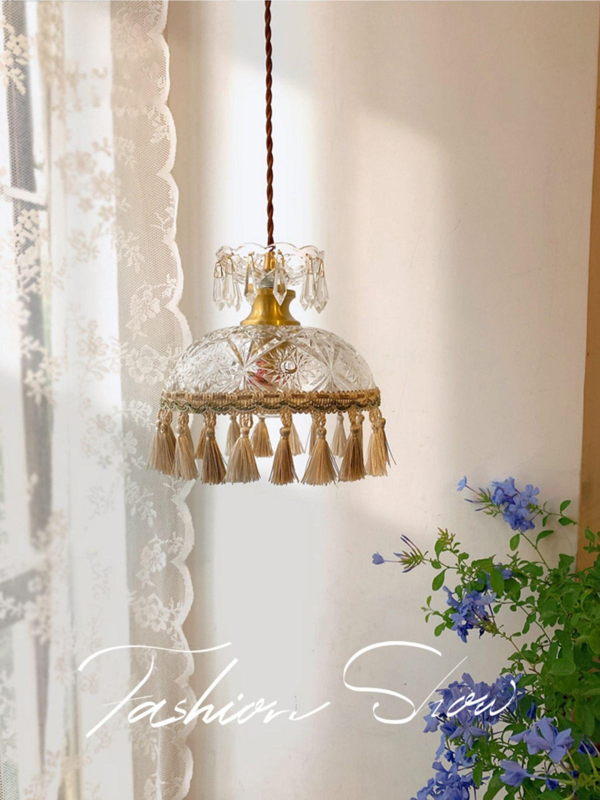 Devel messing glazen luxe hanglamp