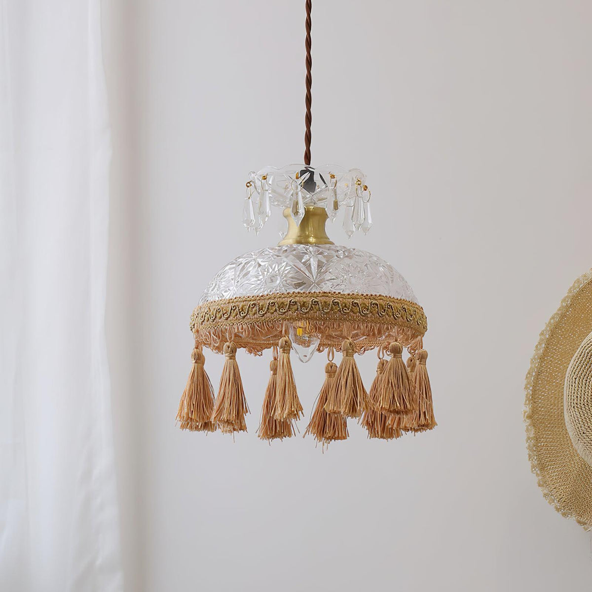 Devel messing glazen luxe hanglamp