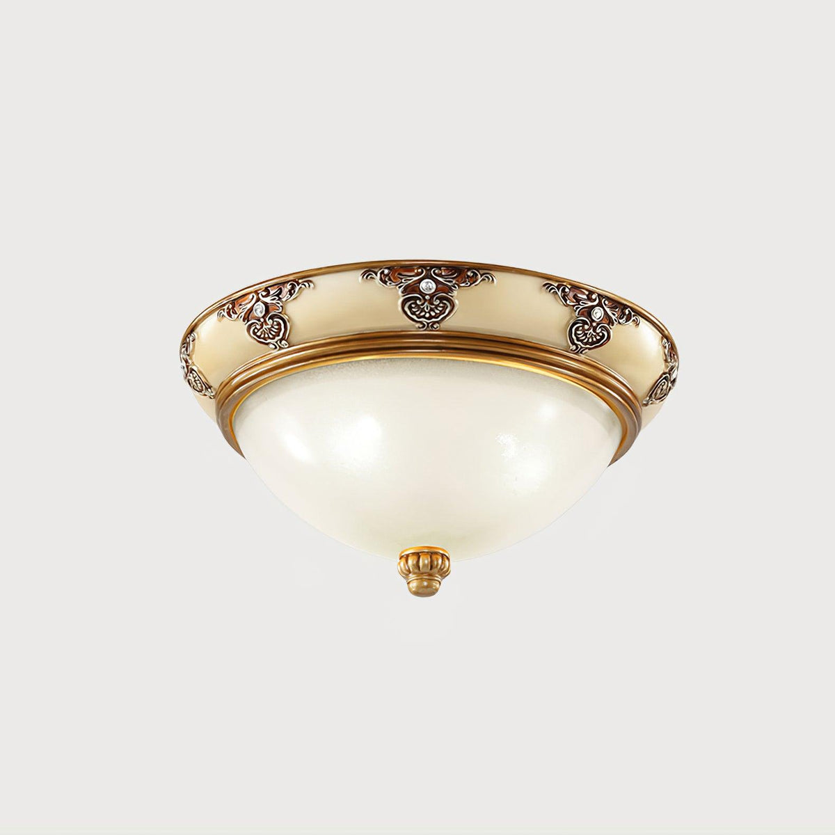 Eiriveon plafondlamp met matglas en antiek beige frame