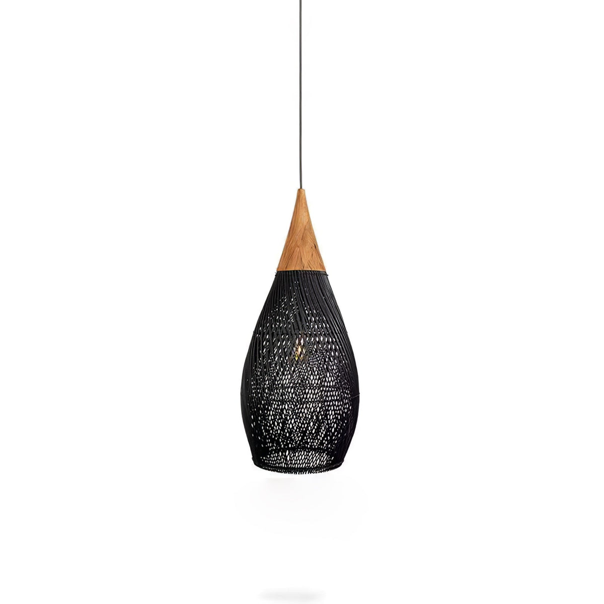 Solavn hanglamp van rotan en hout