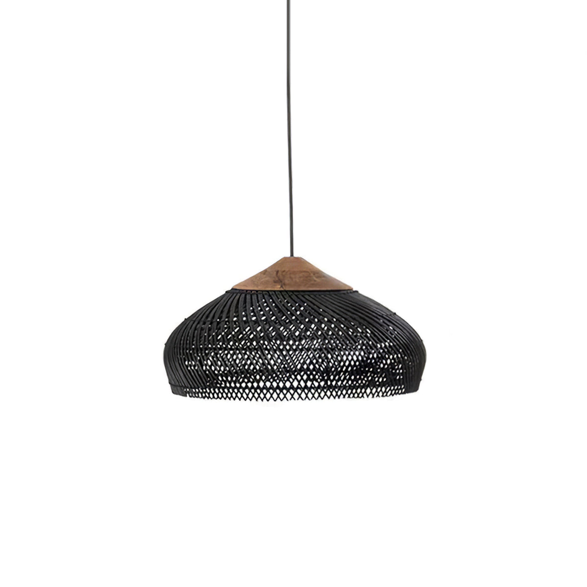 Solavn hanglamp van rotan en hout