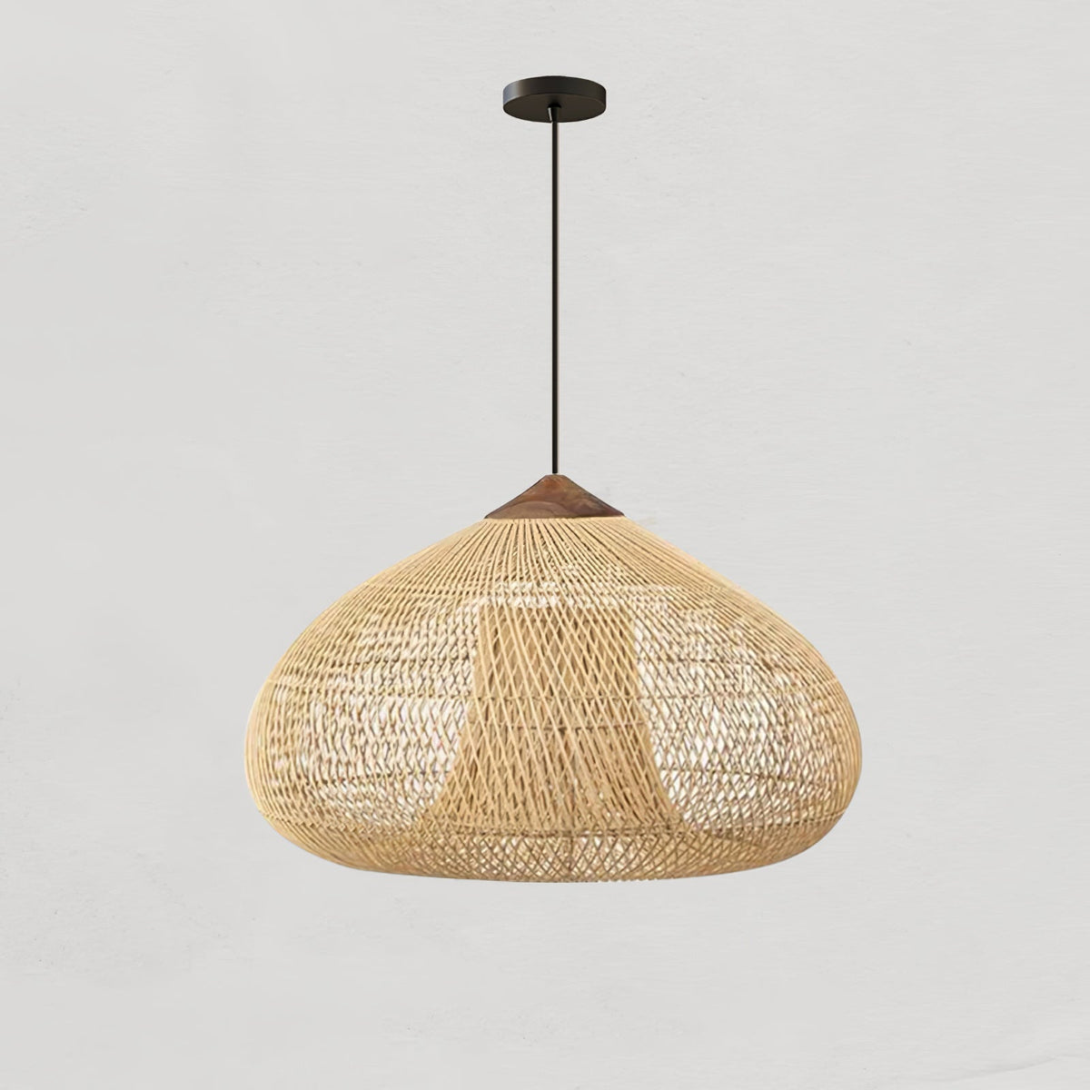 Solavn hanglamp van rotan en hout