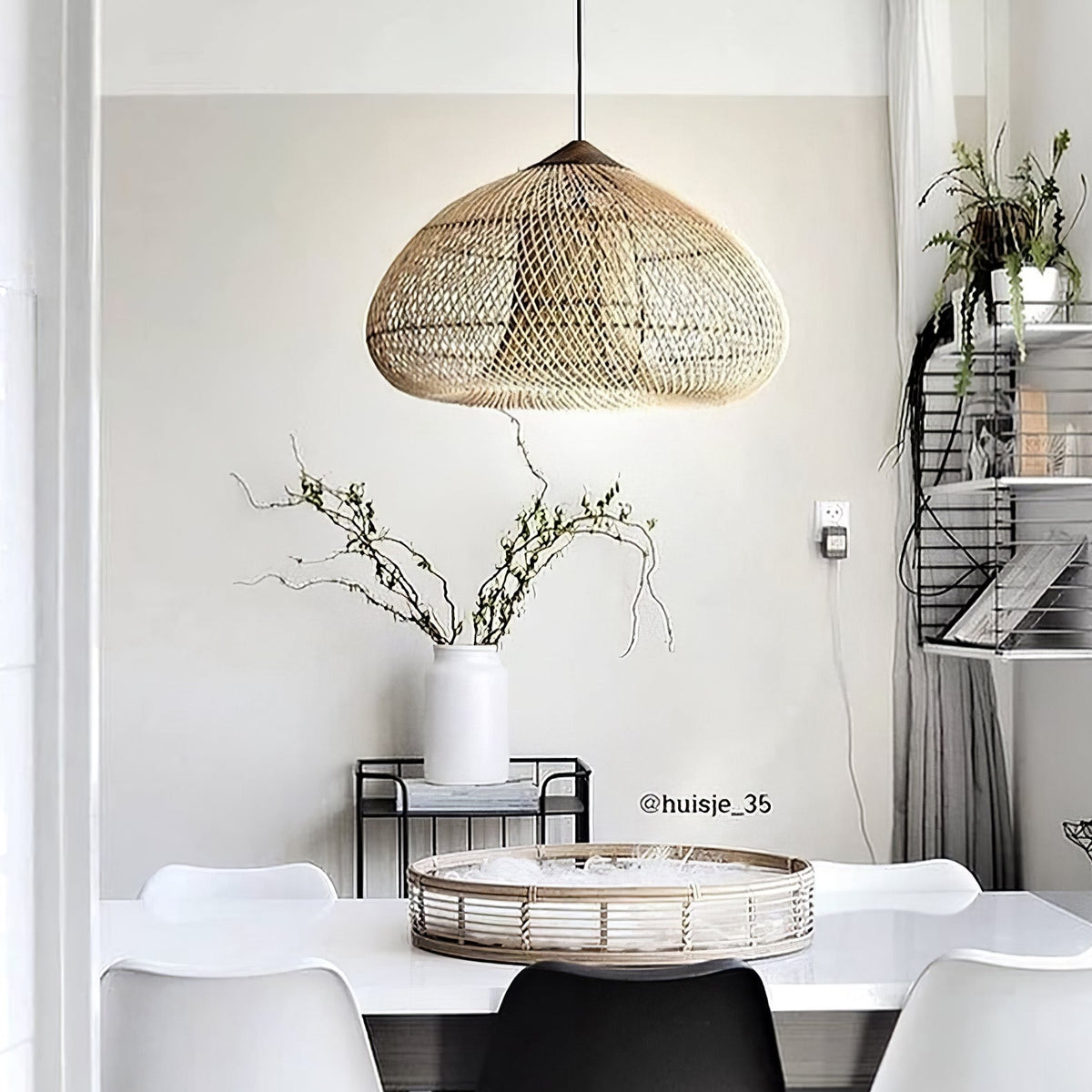 Solavn hanglamp van rotan en hout