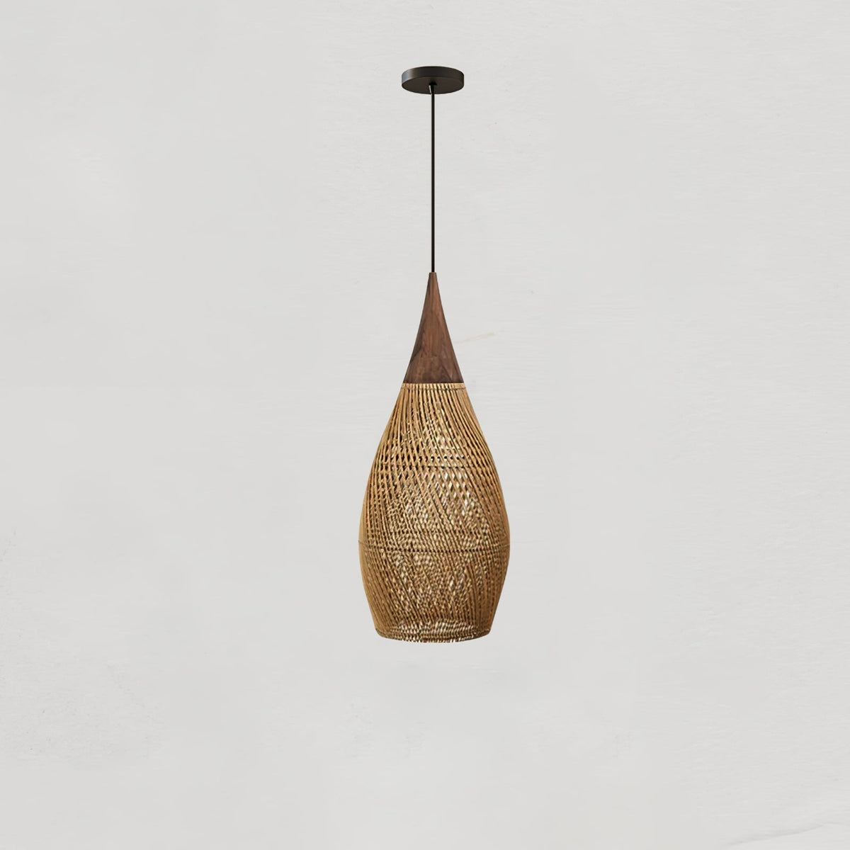 Solavn hanglamp van rotan en hout