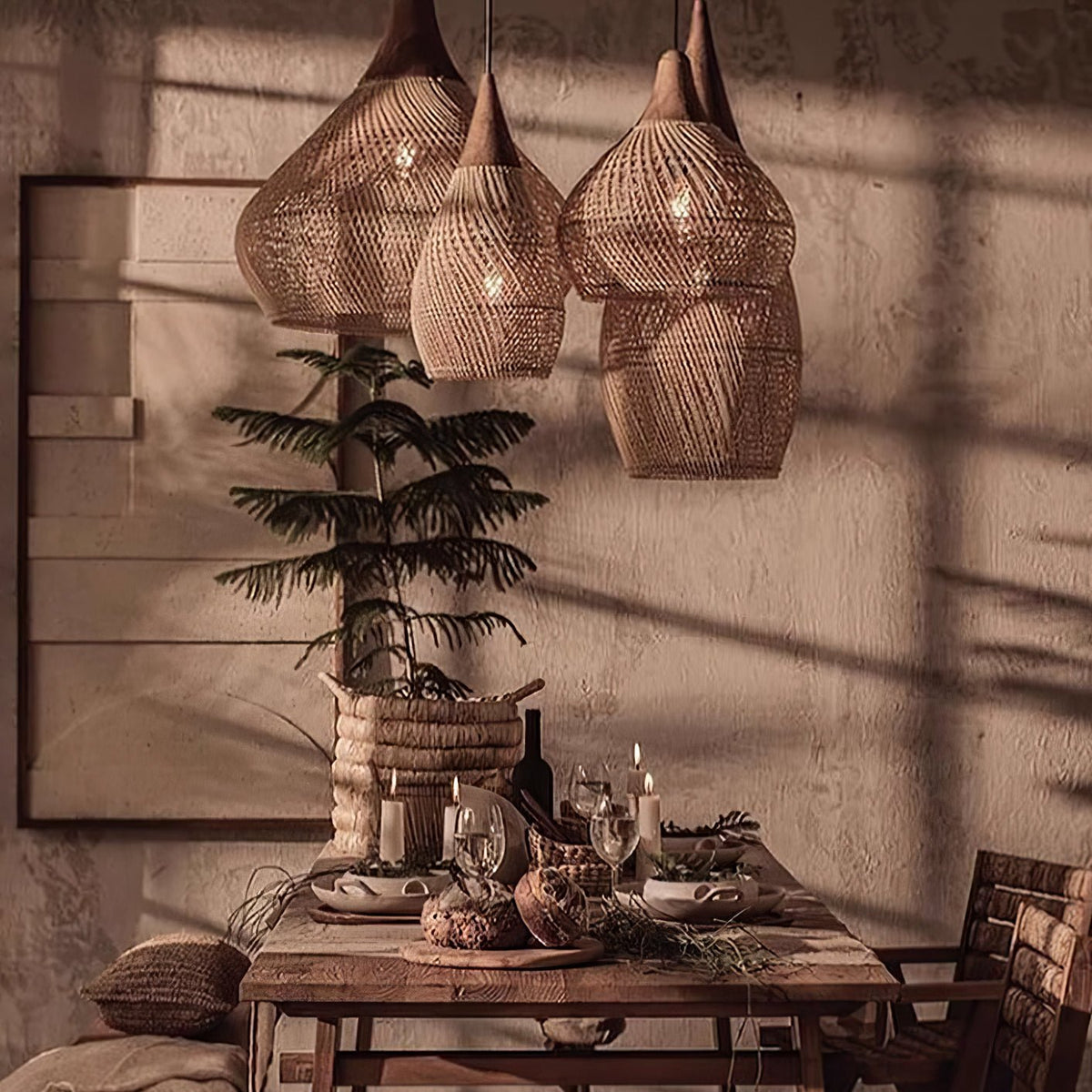 Braided Rotan hanglamp