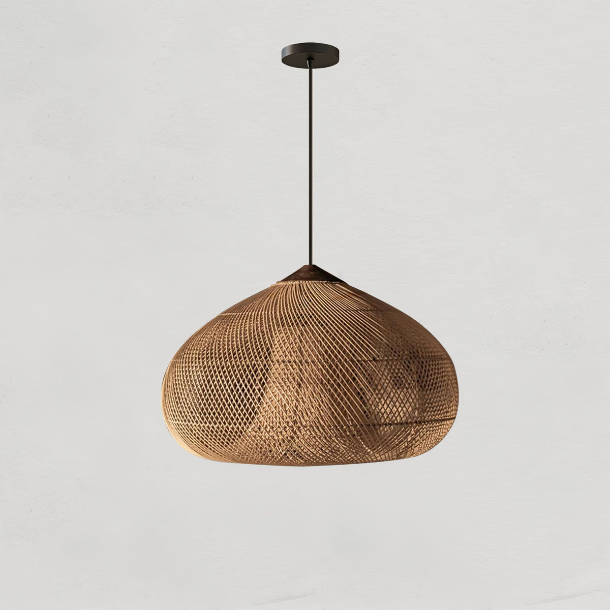 Solavn hanglamp van rotan en hout