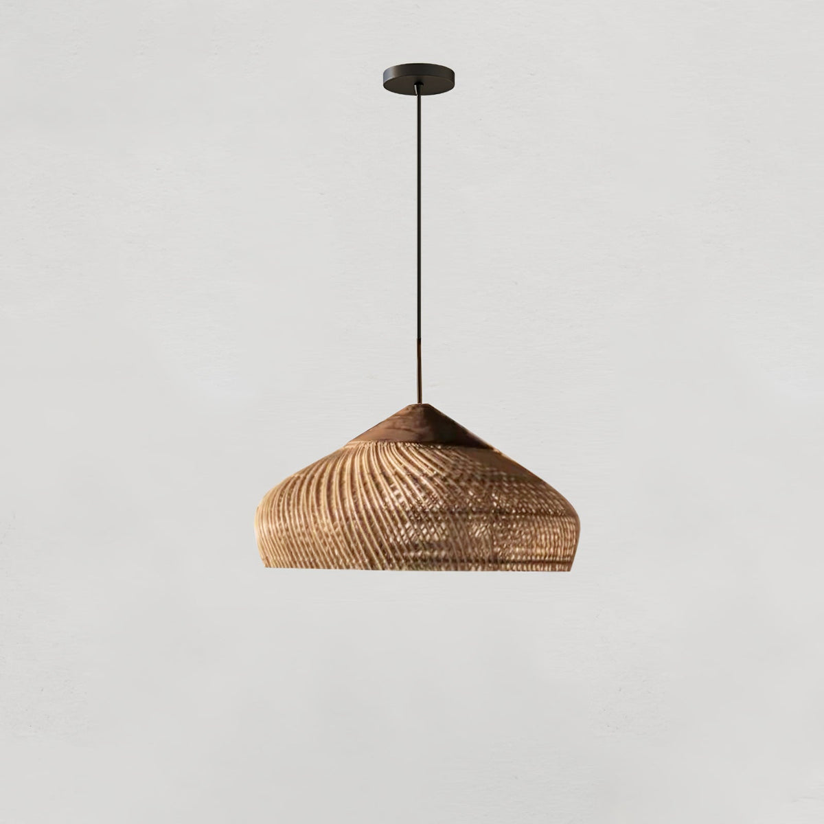 Solavn hanglamp van rotan en hout