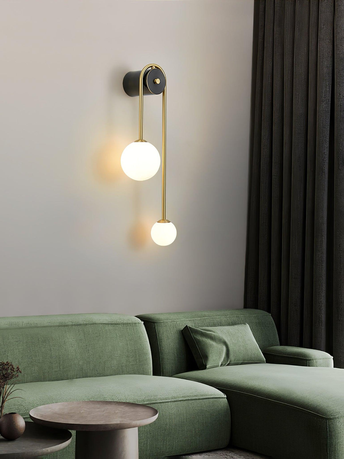 Teveny moderne minimalistische wandlamp van messing met glazen kap
