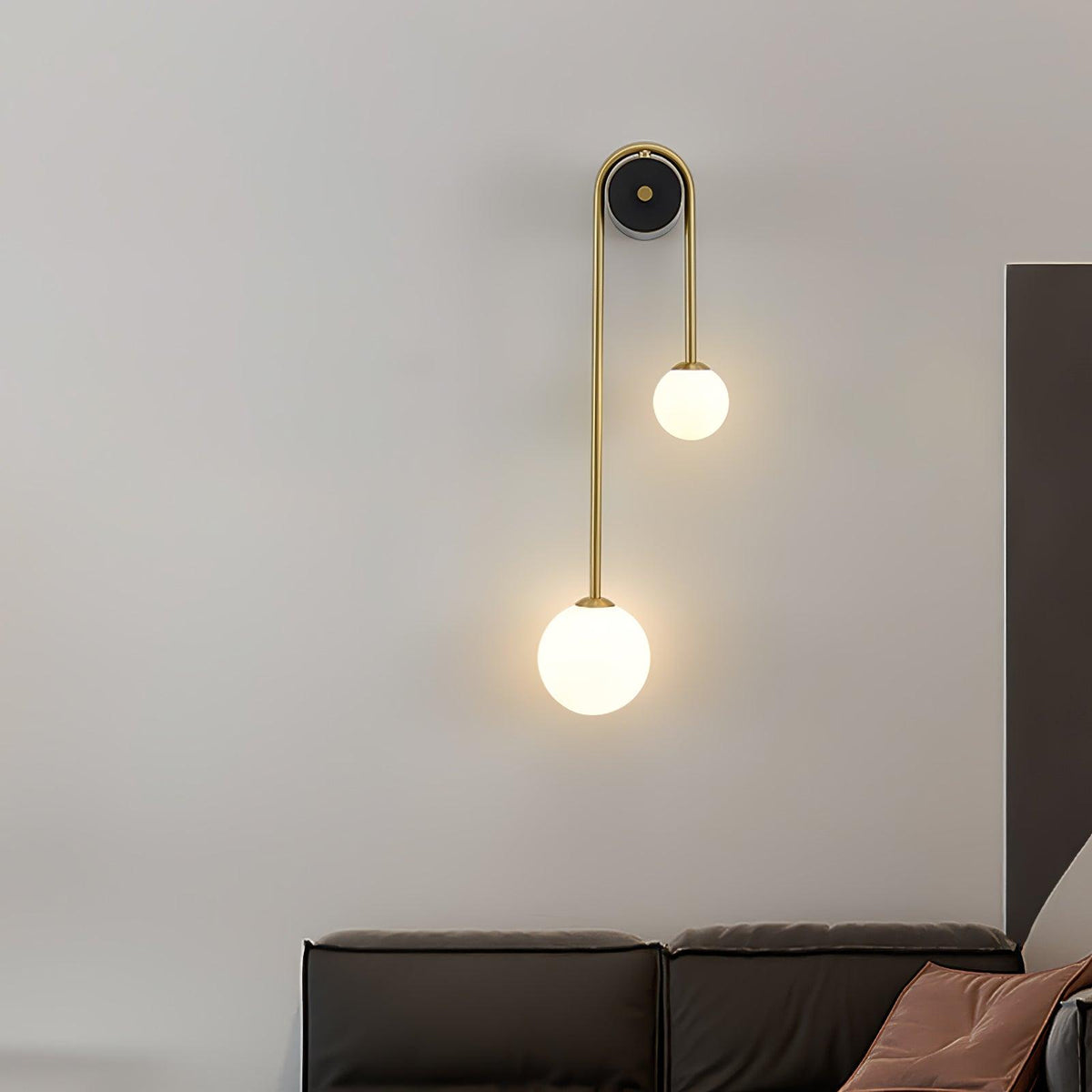 Teveny moderne minimalistische wandlamp van messing met glazen kap