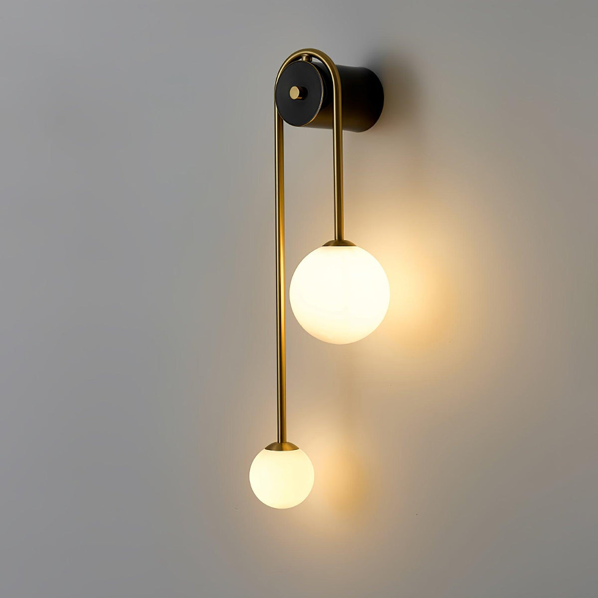 Teveny moderne minimalistische wandlamp van messing met glazen kap