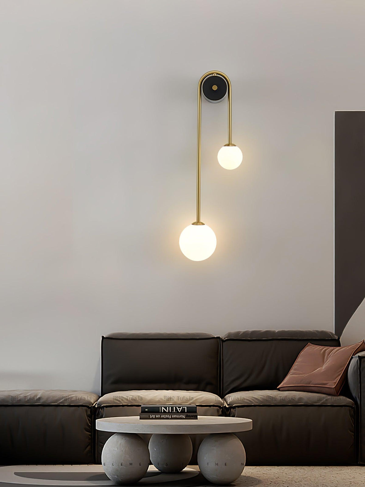 Teveny moderne minimalistische wandlamp van messing met glazen kap