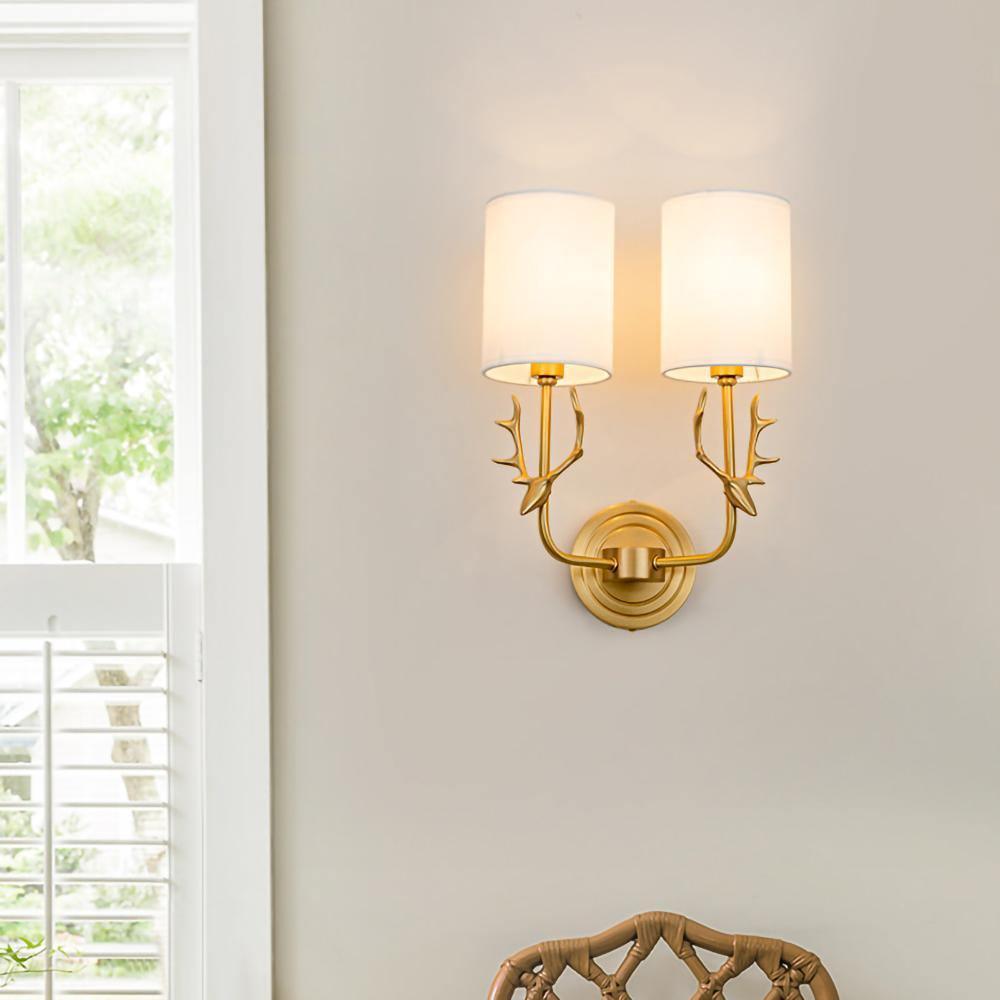 Auriviella elegantie Hertenhoofd wandlamp van messing