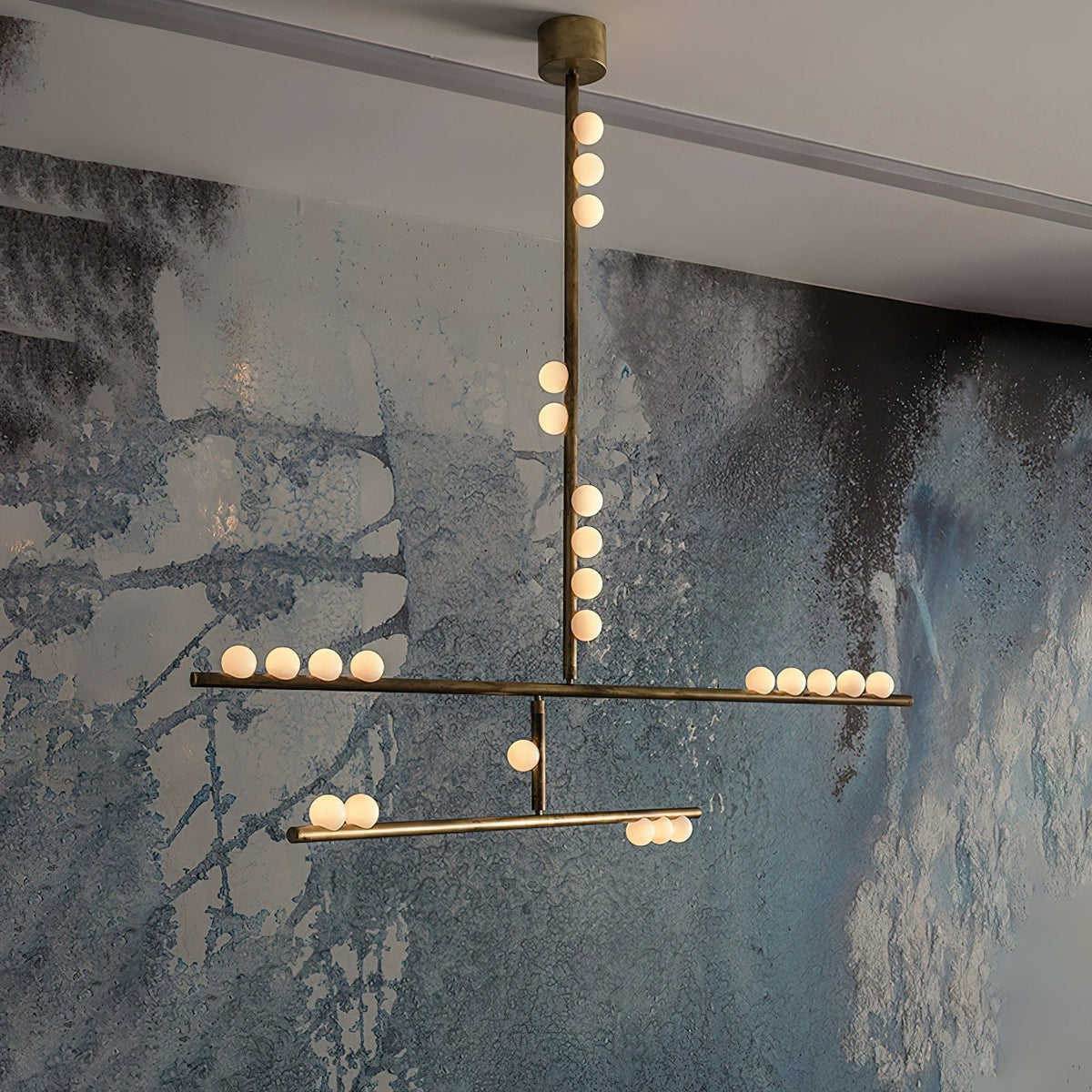 Bara Geometrische messing Lineaire hanglamp Kroonluchter
