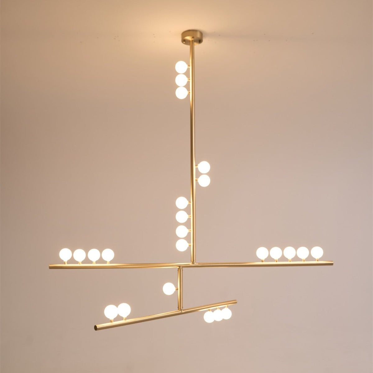 Bara Geometrische messing Lineaire hanglamp Kroonluchter