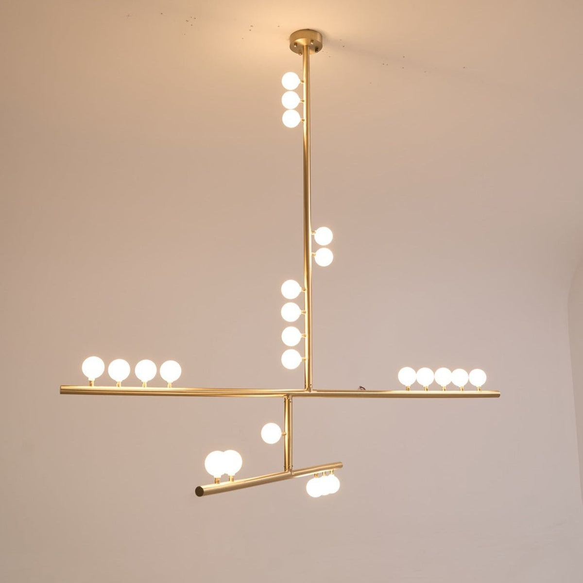 Bara Geometrische messing Lineaire hanglamp Kroonluchter