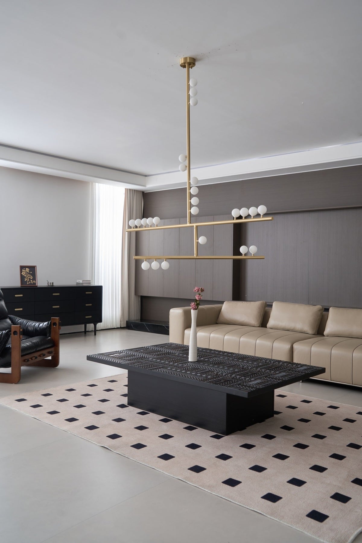Bara Geometrische messing Lineaire hanglamp Kroonluchter