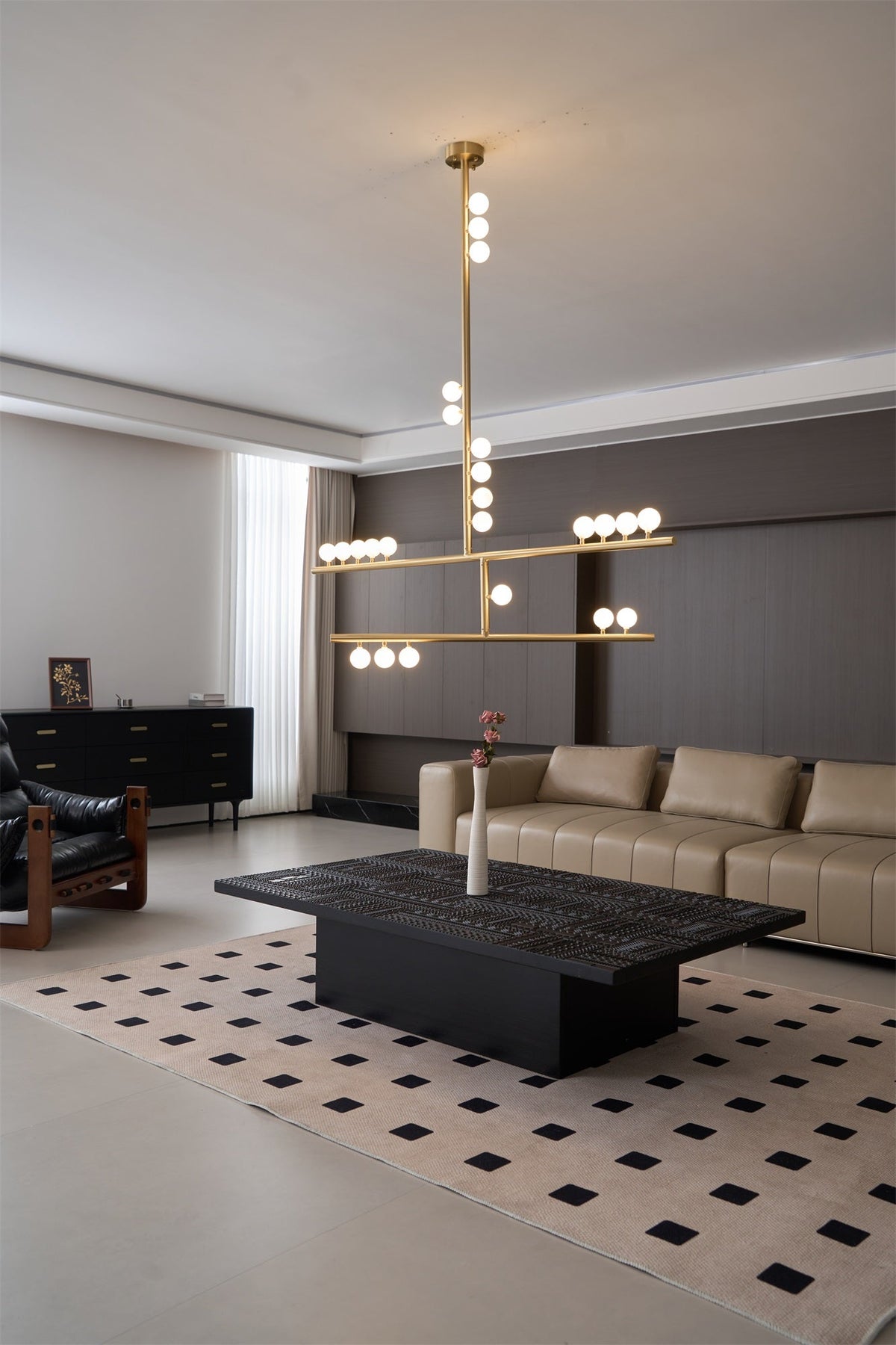 Bara Geometrische messing Lineaire hanglamp Kroonluchter
