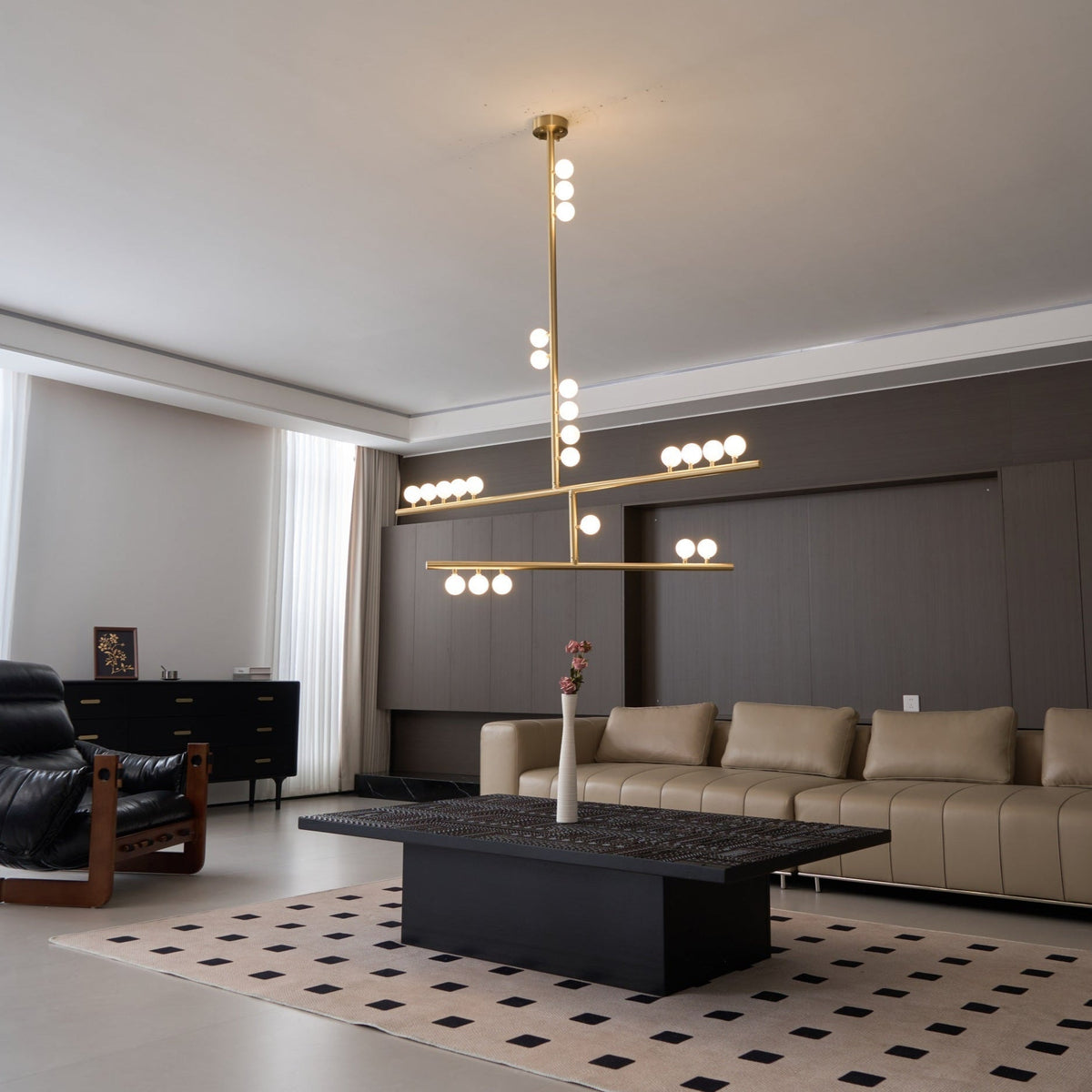 Bara Geometrische messing Lineaire hanglamp Kroonluchter