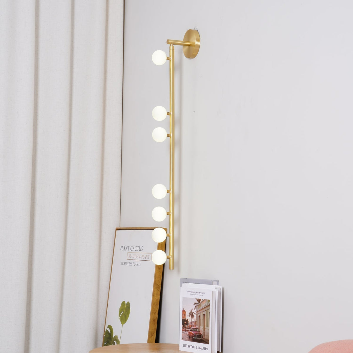Pamela Tube met stekker messing glas wandlamp