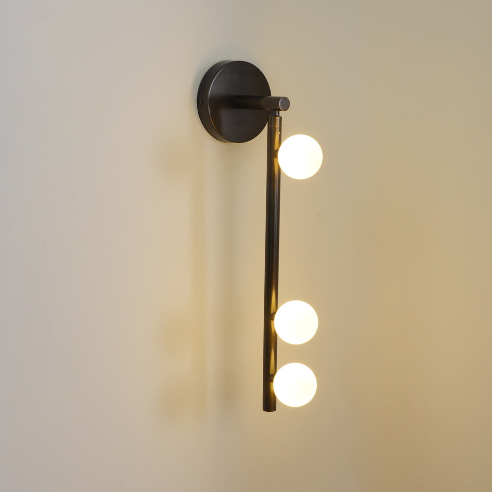 Pamela Tube met stekker messing glas wandlamp