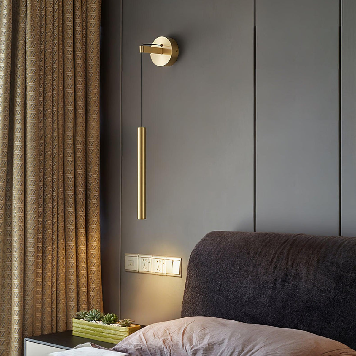 Loxley modern Minimalistisch Lijn Messing Wandlamp