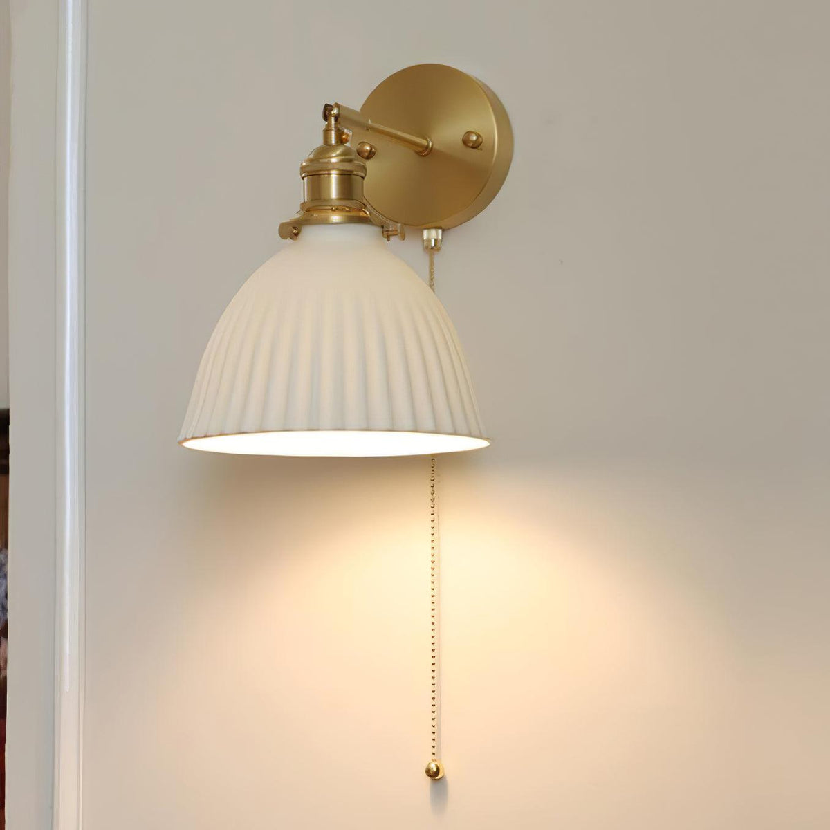 Oriiraria wandlamp Geplooid Keramiek messing